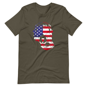 Fighter Pilot Helmet USA Short Sleeve T-Shirt