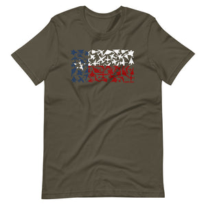 Texas Airplane Flag Short Sleeve T-Shirt